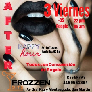 ATENCION...
COMIENZA LA SEMANA Y YA QUEDAN POCOS LUGARES DISPONIBLES PARA EL VIERNES.
NO ESPERES PARA RESERVAR.
-De 22 a 05 am.
-2X1 en Cocteleria hasta 00 hs.
-Todos con consumicion de regalo  Dj Hat y Lucho Dj Sacuden la pista y vos le pones la magia.  NO ESPERES A Q TE LA CUENTEN... VIVILO.
1159551384