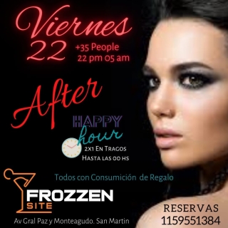OTRA NOCHE A PLENO EN FROZZEN SITE...
-RECORDA Q EL INGRESO HASTA LAS 00 HS. ES EXCLUSIVAMENTE CON RESERVAS...
-DESDE LAS 00 HS. EL IGRESO QUEDA SUJETO A CAPACIDAD.
Los esperamos a todos...