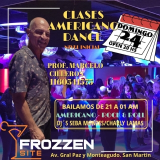 UNA NUEVA MANERA DE COMENZAR LA SEMANA
ESTE DOMINGO DE 20 A 21 HS SEGUIS APRENDIENDO MIENTRAS BAILAS DE LA MANO DEL PROFESOR MARCELO CILLEROS.
AMERICANO DANCE NIVEL INICIAL PARA TODOS Y TODAS...
HACE TUS RESERVAS
CUPOS LIMITADOS
1159551384.